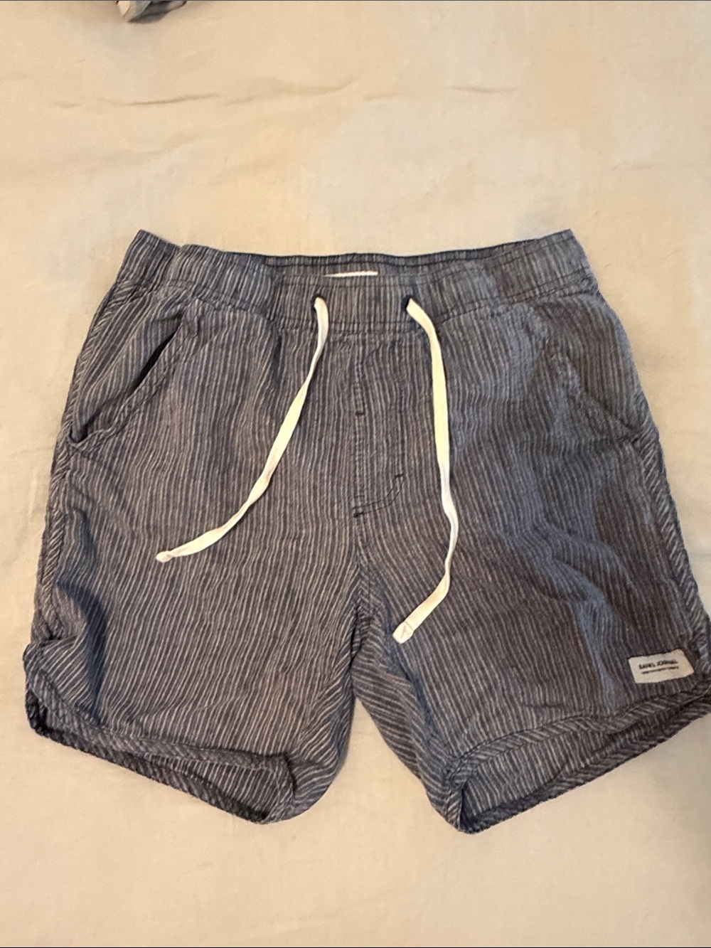 Striped Blue Drawstring Banks Journal Shorts